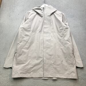 VIEV Gemma Mid Gore-Tex Lined Rain Coat Jacket Hoodie Mens Large Pockets Gray